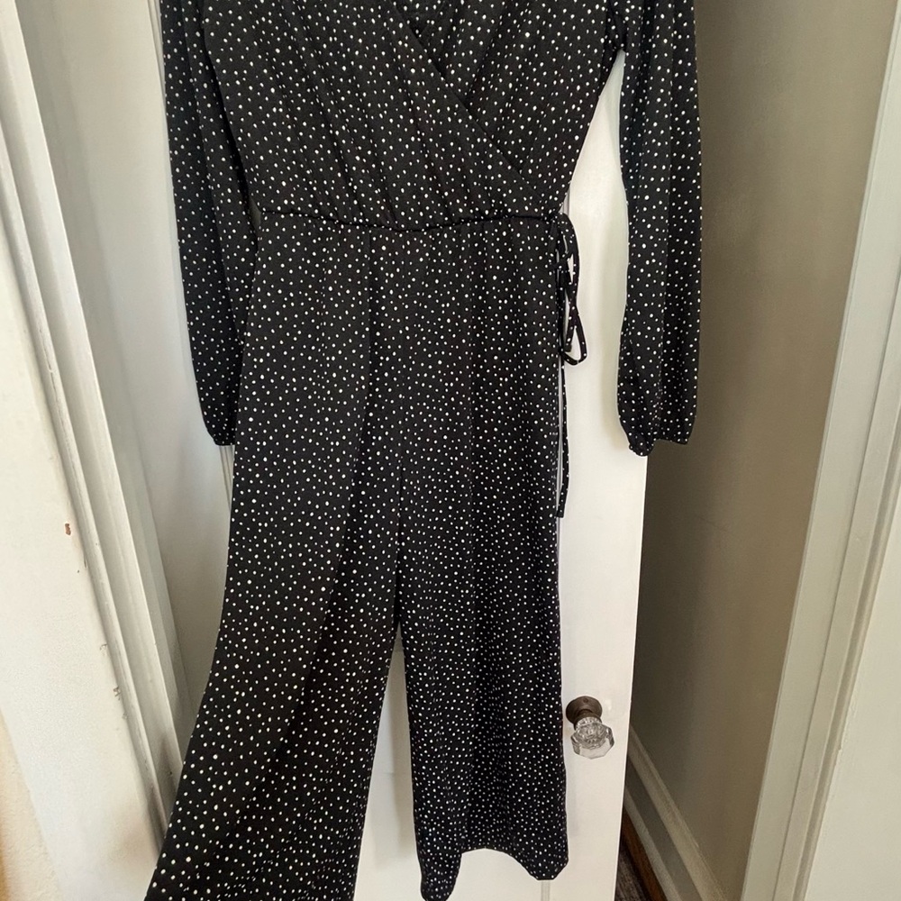 Pull&Bear Black Jumpsuit with White Dots